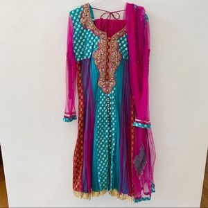 Indian Anarkali Chudidar Dress Heavy Work